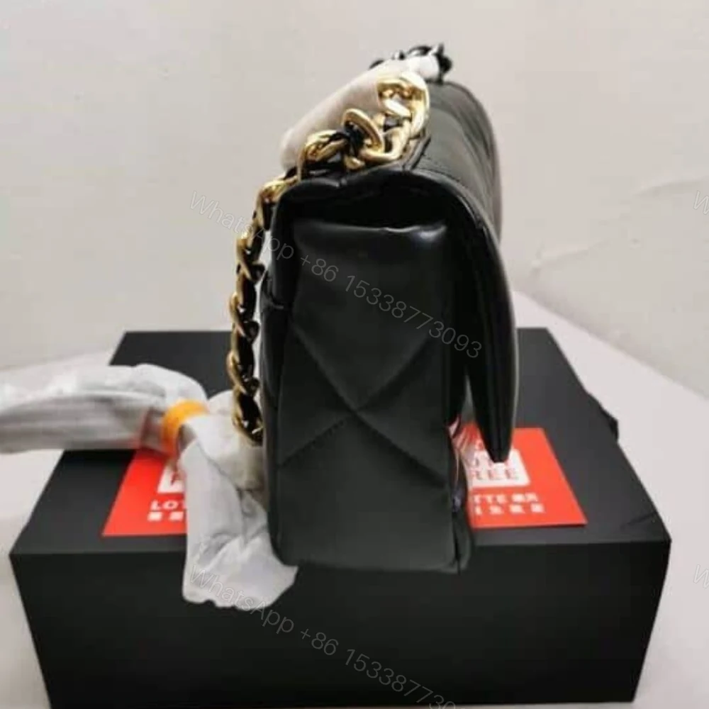 View 4 of Chanel 19 Flap Bag Shiny Gold And Silver Tone Black 26Cm AS1160 B04852 94305
