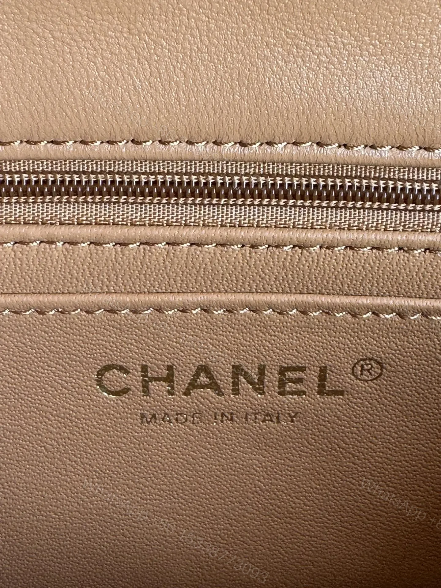 View 6 of CHANEL FLAP BAG 20 IN BRONZE BROWN LAMBSKIN WITH HANDLE