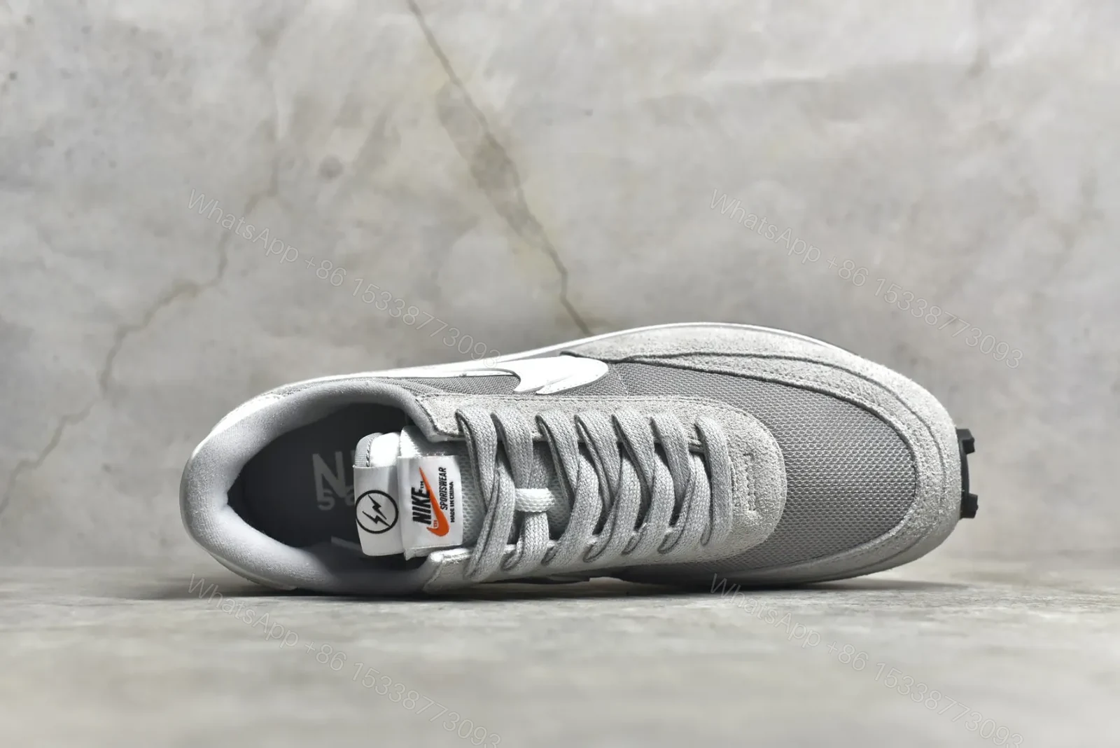 View 4 of Fragement × sacai × Nike LDWaffle “Light Smoke Grey” Reps