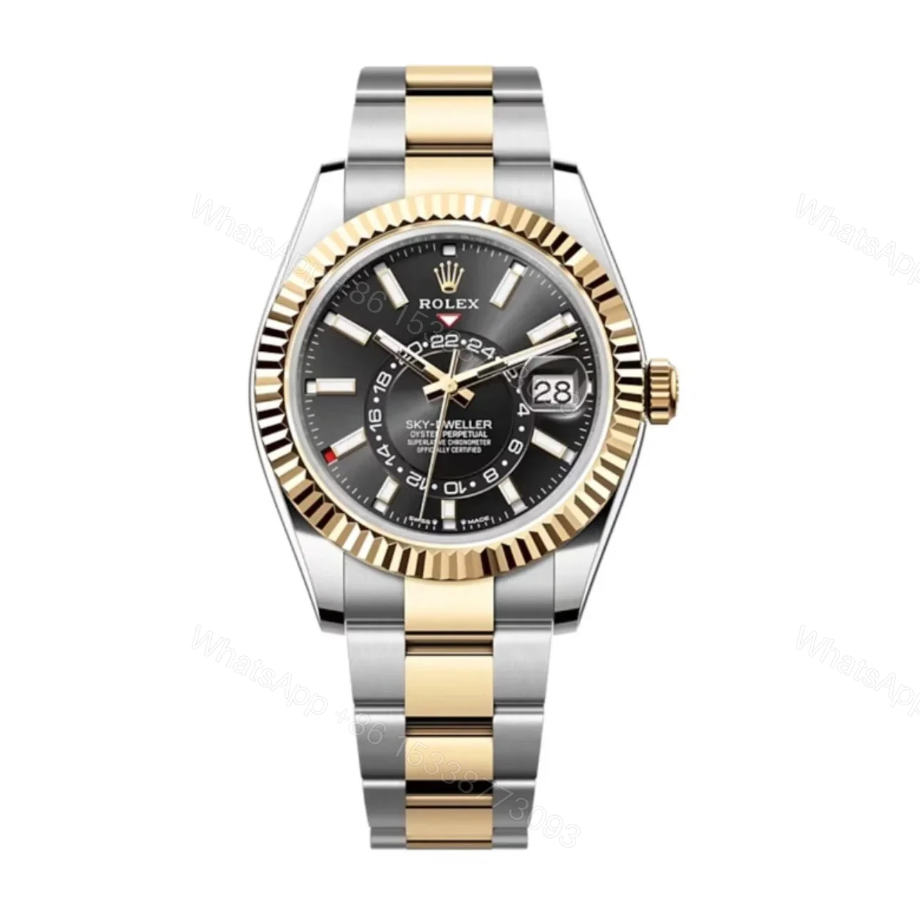Superclone Rolex Sky-Dweller Bright black Dial 336933 Oyster — view 1
