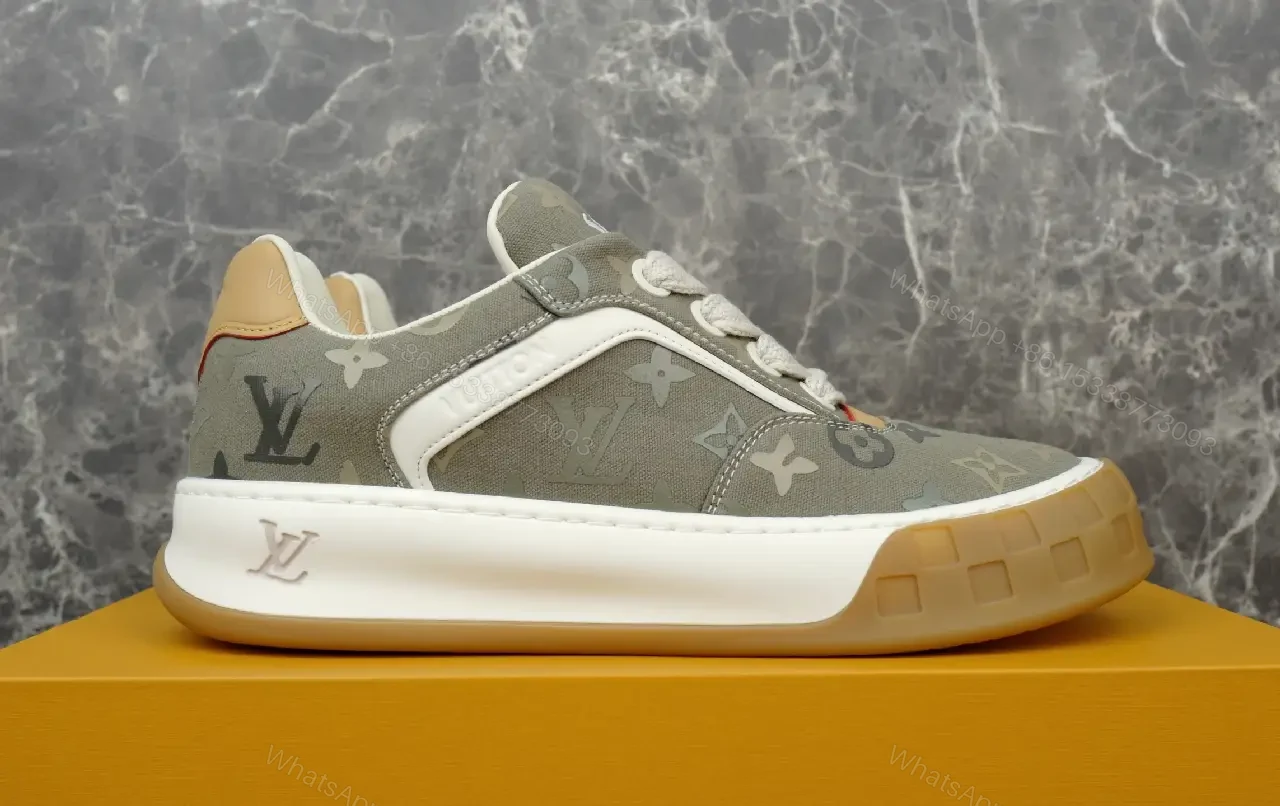 View 9 of Yellow Canvas Streetwear LV Monogram Sneakers