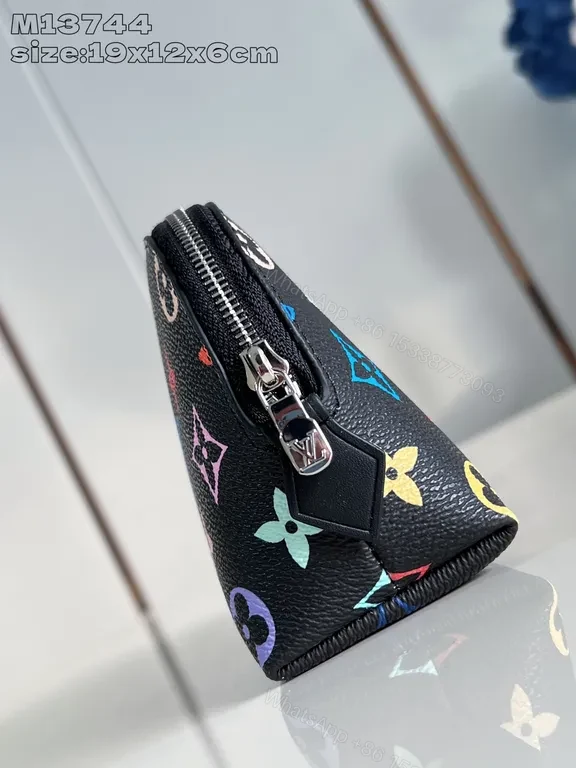 View 3 of Rainbow Monogram Pouch: Compact Luxe Organizer, All-Purpose Utility