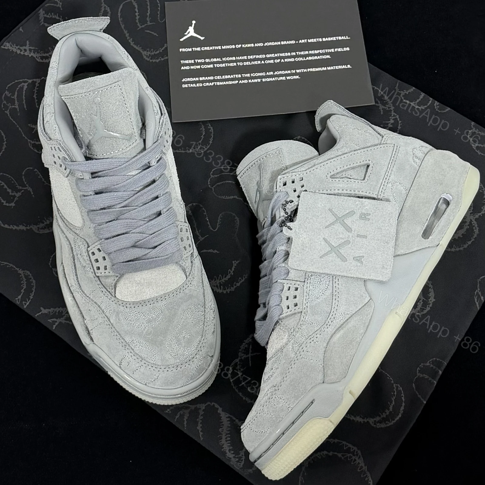 View 7 of Air Jordan 4 Retro KAWS Grey Reps