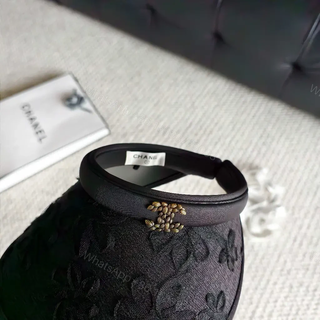 View 8 of Floral Visor: Embroidered Leather-Trim Leader Luxury Visor