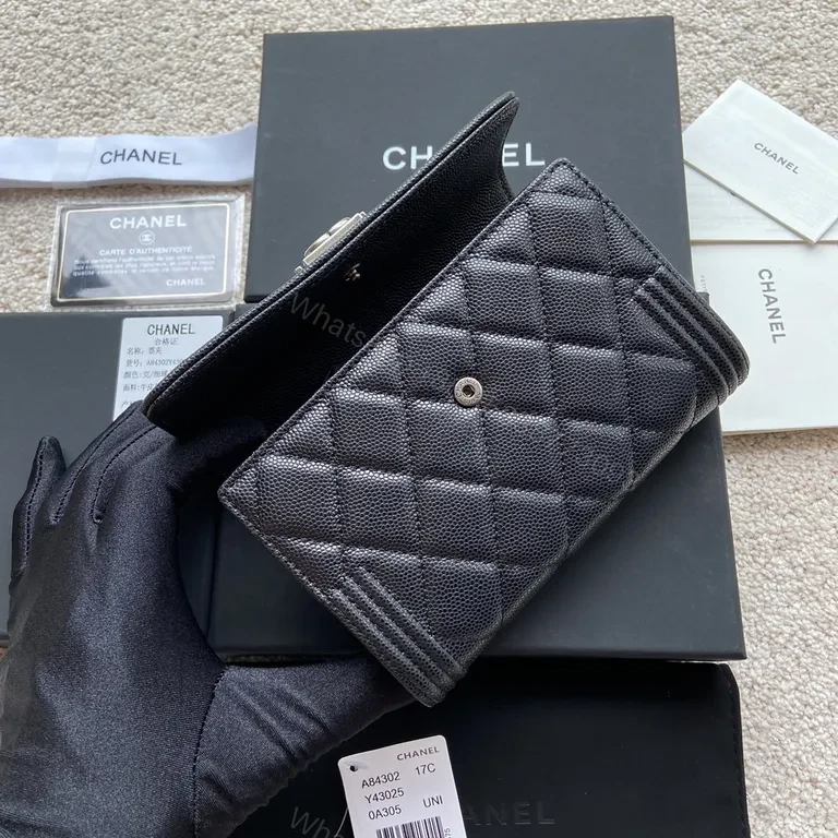 View 4 of Noir Quilted Leather Wallet on Chain: Chanel-Inspired Elegance