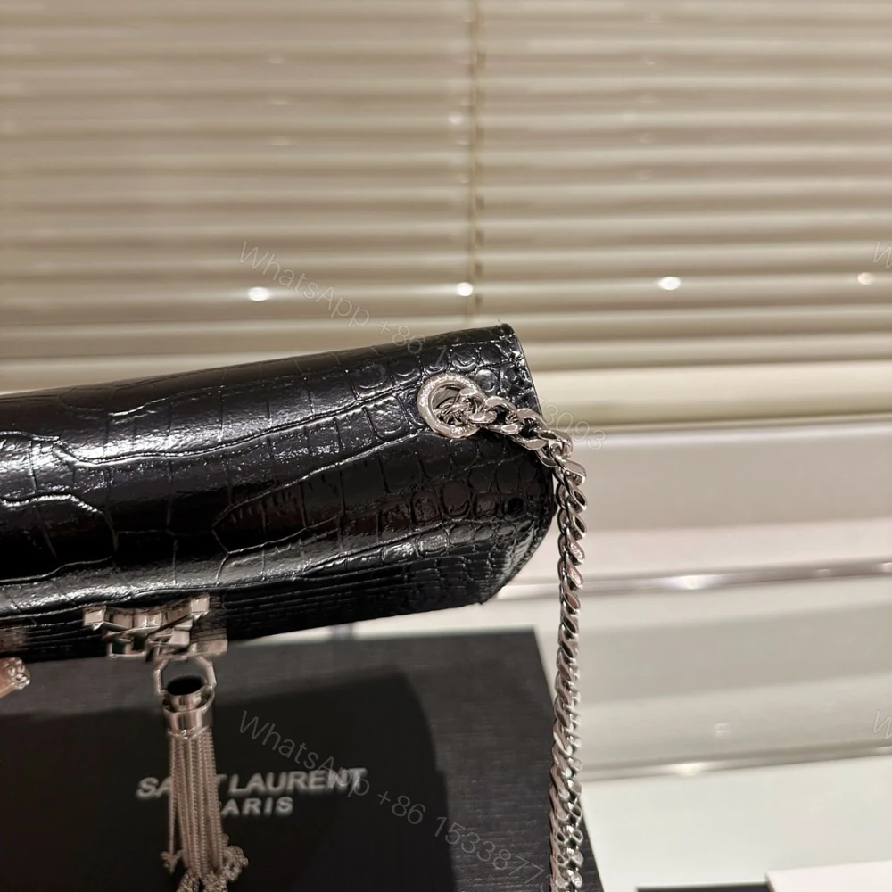 View 5 of Saint Laurent Kate Tassel Silver Hardware Black 19Cm