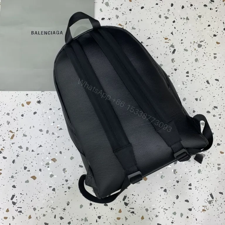 View 3 of Balenciaga Black Pebbled Leather Backpack: City Luxe Everyday Carry