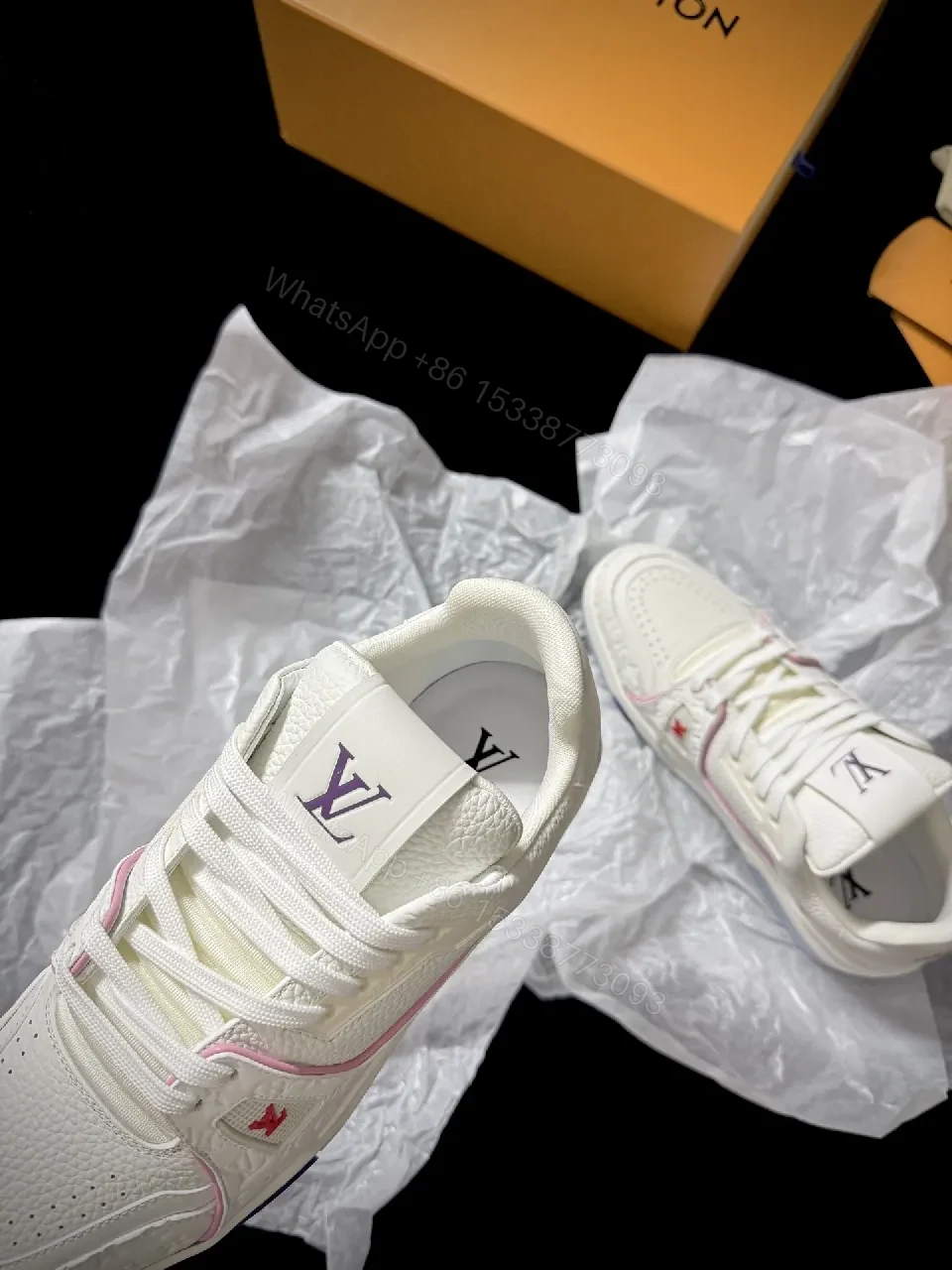 View 4 of Ivory Knit Luxe Sneakers: Subtle LV Style, All-Day Comfort