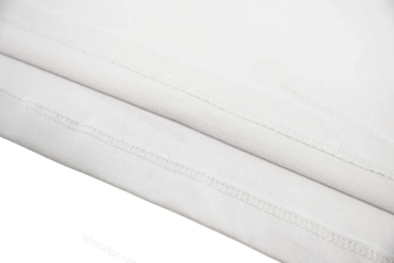 View 6 of Lux White Cotton Minimal Tee with Subtle Chest Logo