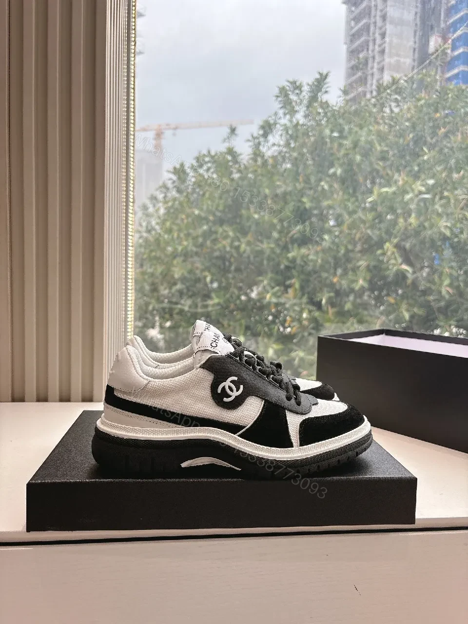 View 7 of Monochrome Knit Sneakers: Luxe Comfort, Bold Contrast