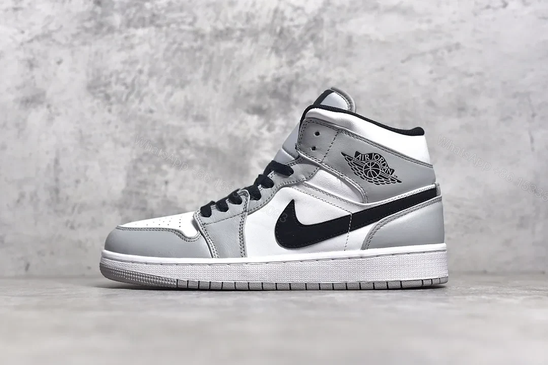Air Jordan 1 Mid “Light Smoke Grey” Reps — view 1