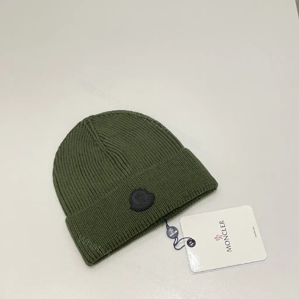 View 5 of Textured Knit Beanie - Luxe Wool, Ribbed Style, Subtle Logo, All-Season Warmth