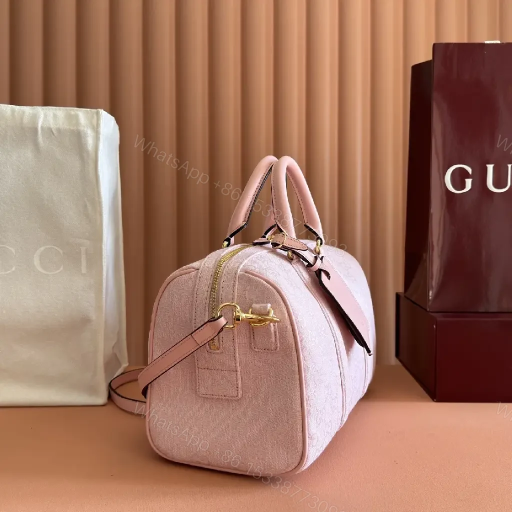 View 8 of Soft Pink Jacquard Satchel: Subtle Pattern, Bold Presence