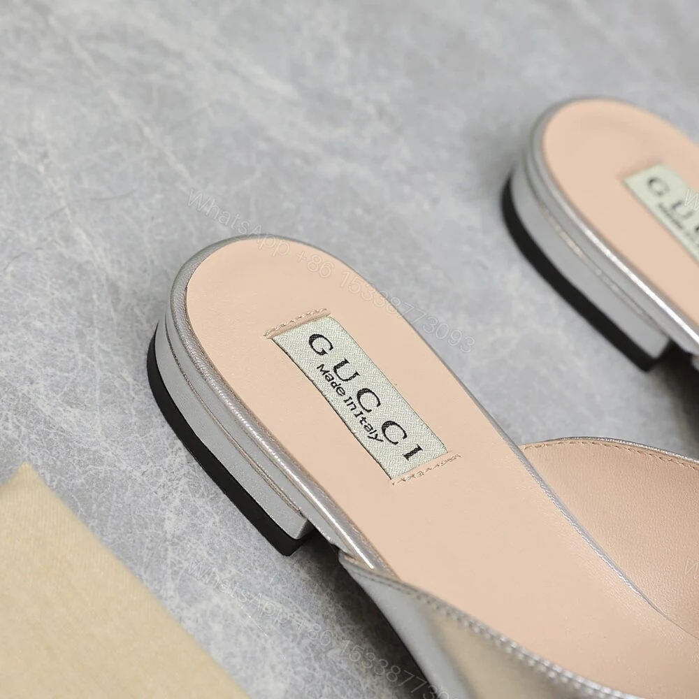 View 5 of Gucci GG Crystal Slippers Silver