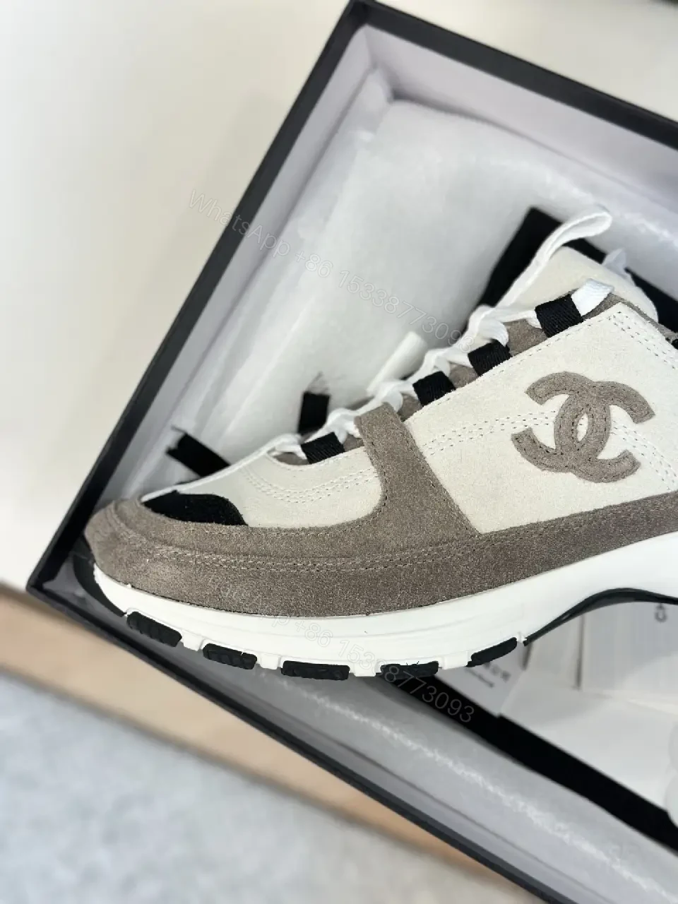 View 7 of Chic High-Top Sneakers: Mixed Texture Luxury Comfort