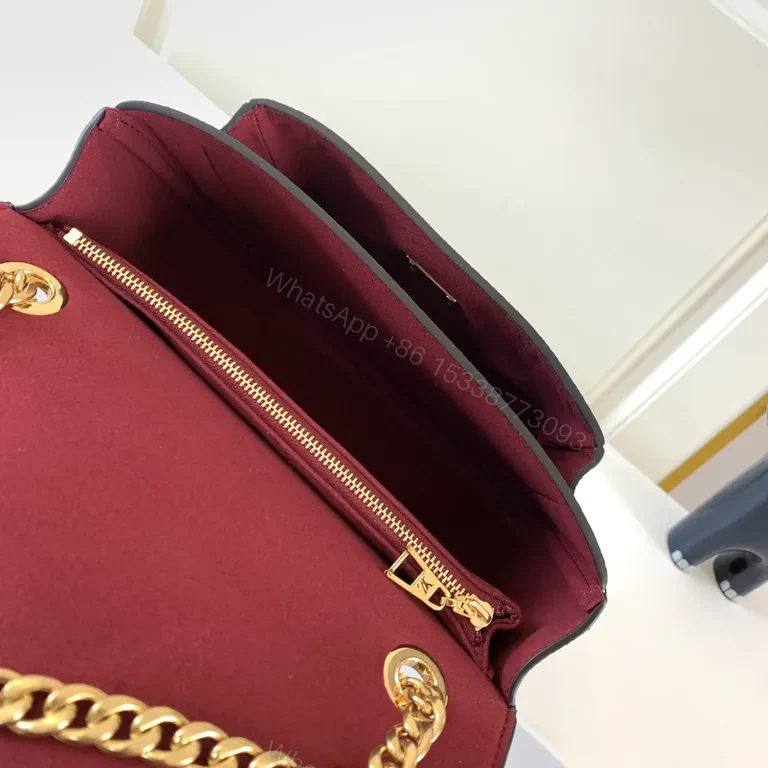 View 7 of Compact Monogram Canvas Bag with Luxe Chain, Crossbody Style