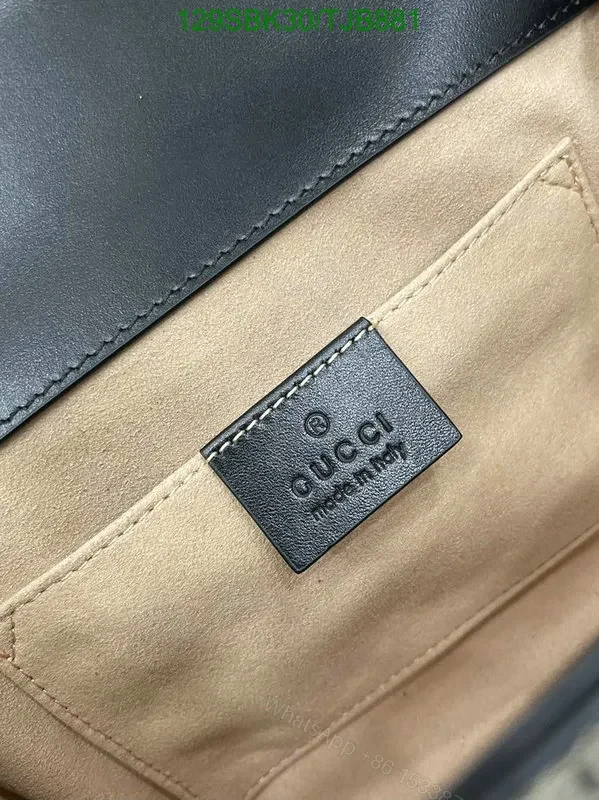 View 8 of Gucci Beige GG Supreme Canvas and Leather Small Shoulder Bag YT528