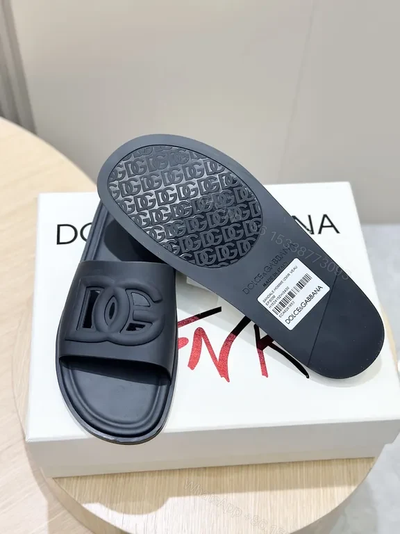 View 8 of Dolce & Gabbana Black Logo Slide: Effortless Comfort