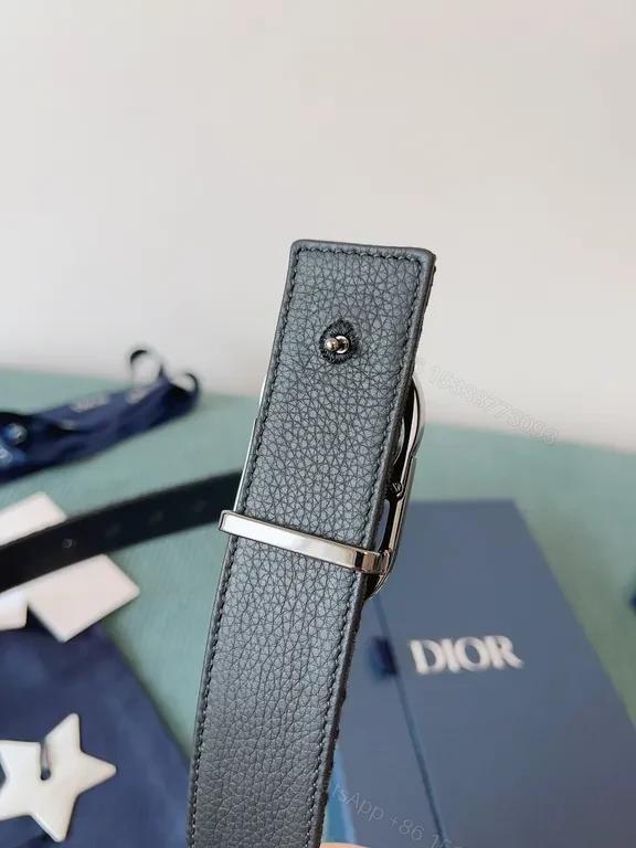View 4 of Dior Oblique Belt - Monogram Luxe Leather Belt