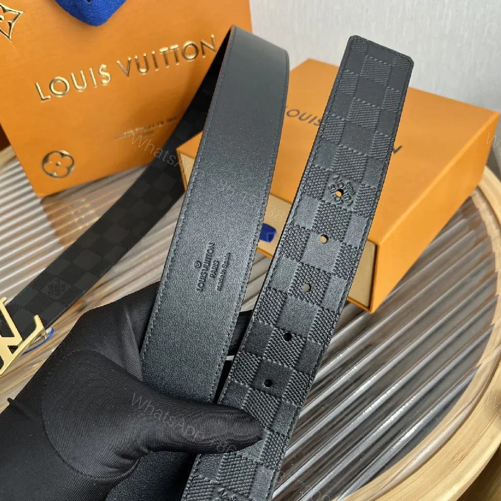 View 5 of Polished Monogram Belt: Black Leather, Gold Buckle, Luxe Style
