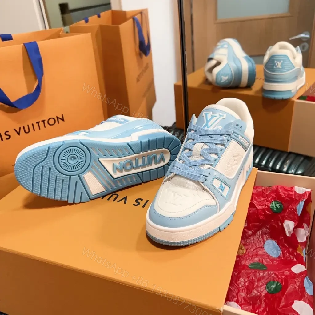 View 8 of Blue-Cloud Suede Leather Luxe Sneaker with Comfort