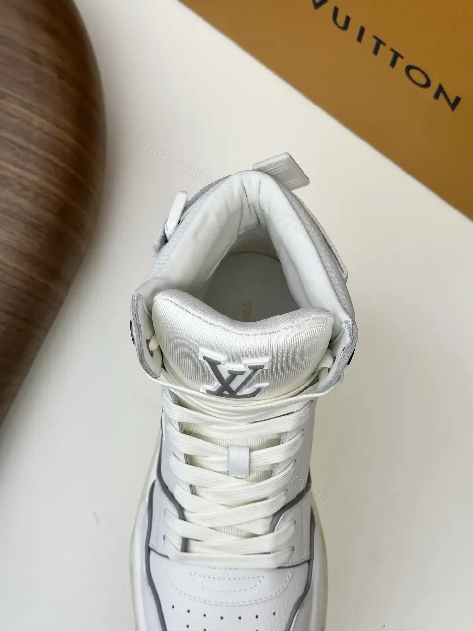 View 8 of Grayscale Leather-Blend High-Top Sneaker with Luxe Details
