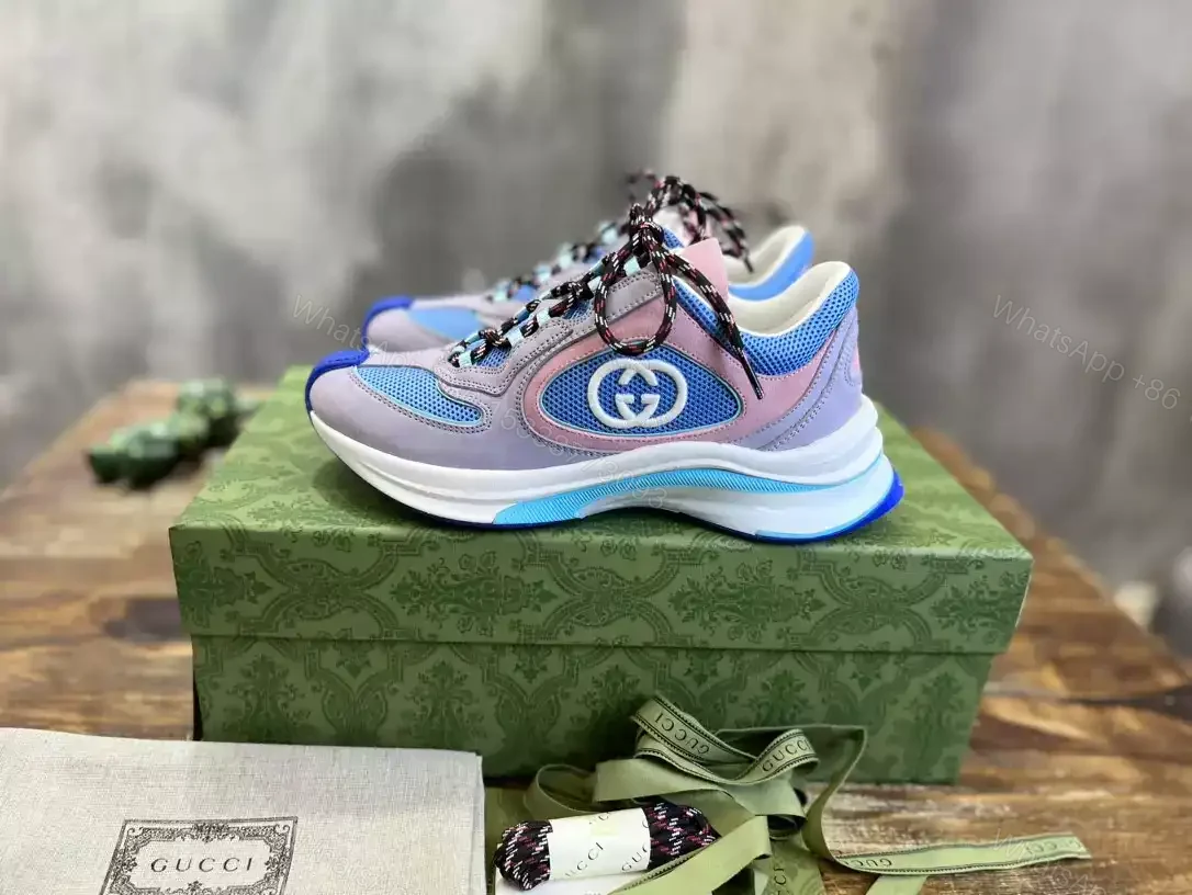 View 2 of GUCCI RUN SNEAKERS IN PINK AND BLUE – GC162