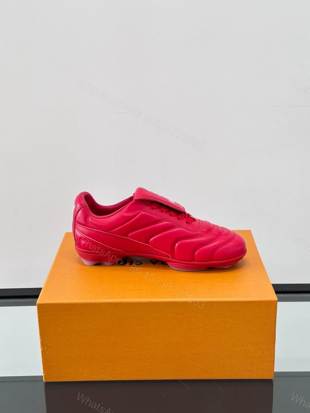 View 6 of LV Men Red Leather Sneakers