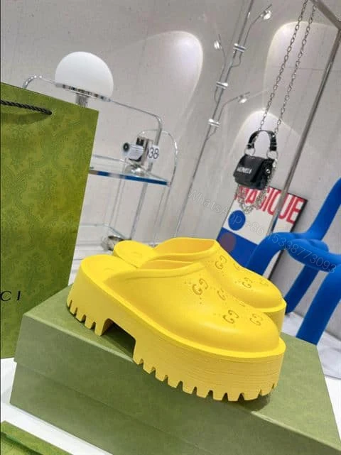 View 2 of GUCCI WONMEN’S PLATFORM PERFORATED G SANDAL – SDG012
