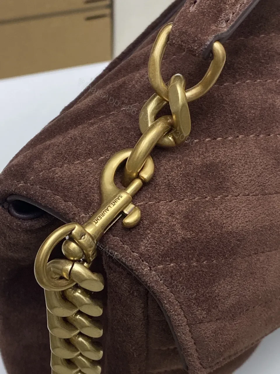 View 5 of Velvet Quilted Bag: Gold Chain, Luxe Night-Out Carryall