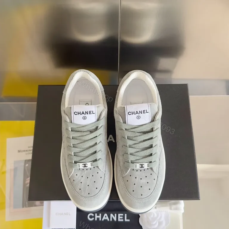 Chanel-Inspired Luxury Low-Top Sneakers: Subtle Texture — view 1