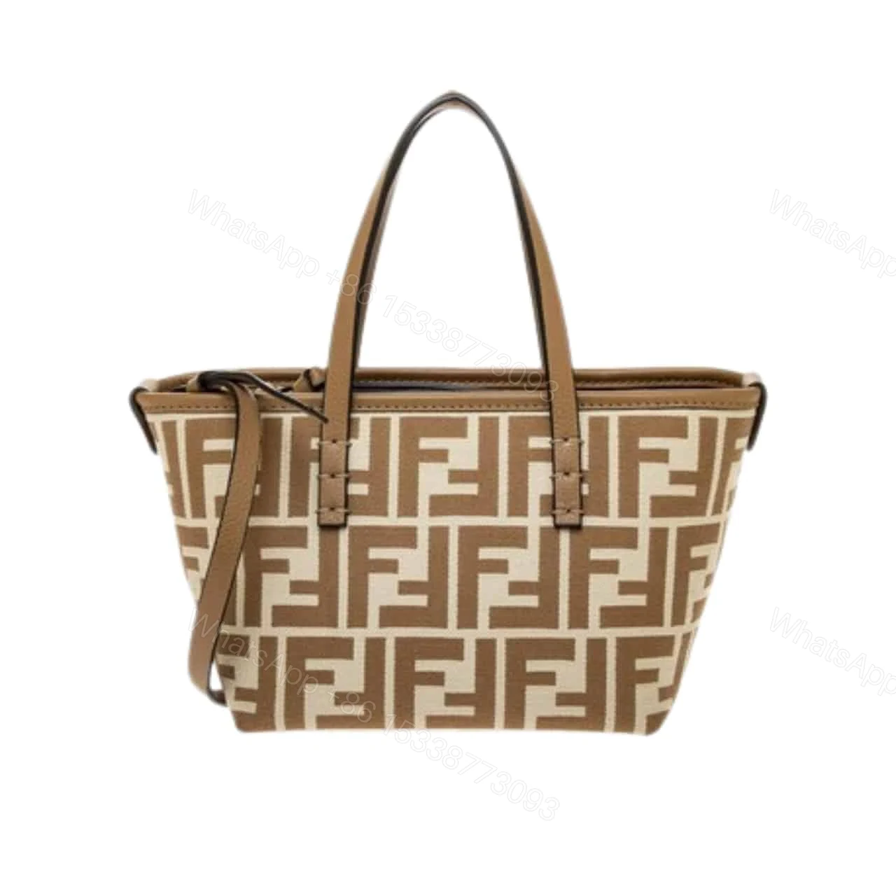 FENDI ROLL MINI FF JACQUARD MINI BAG BROWN 23CM — view 1