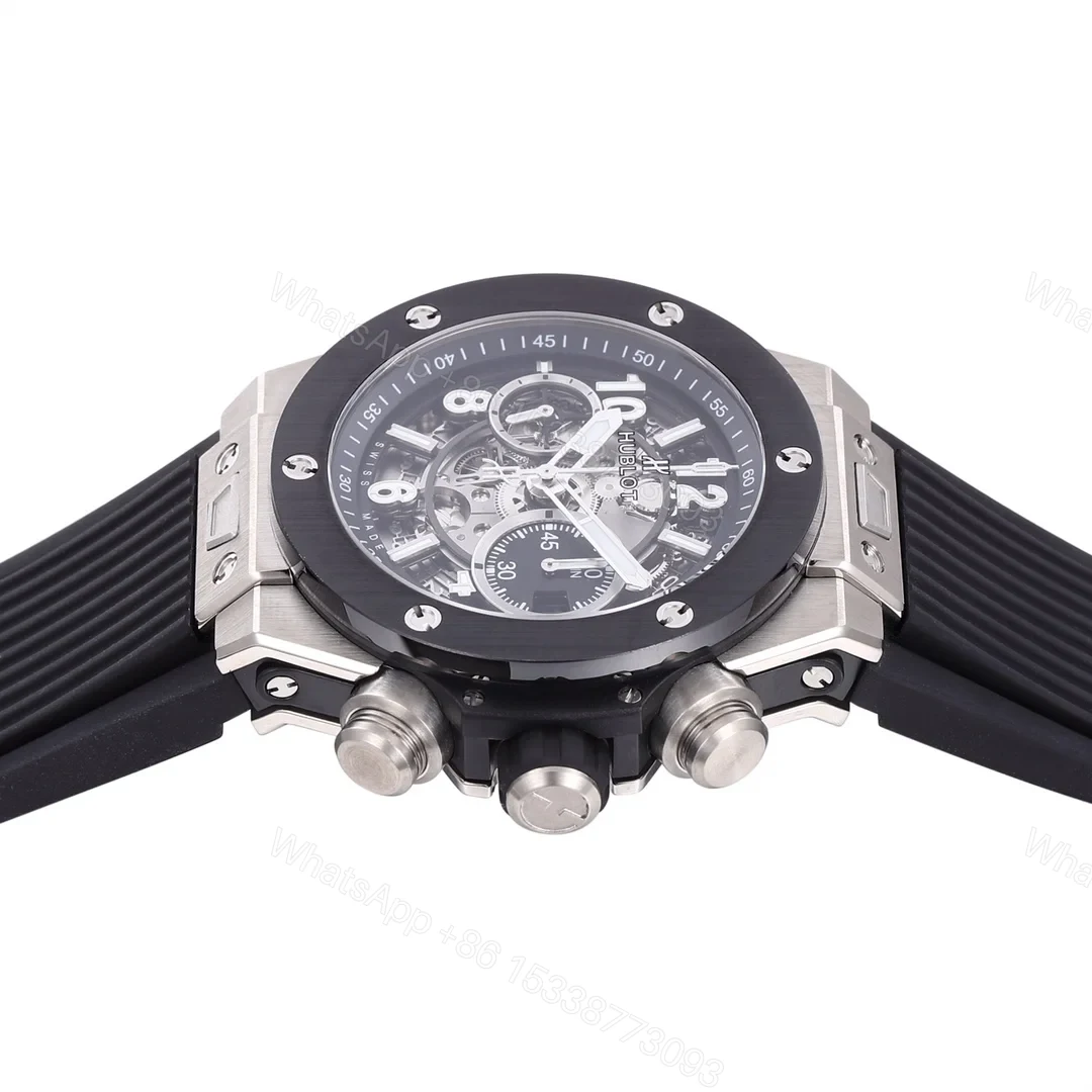 View 7 of Hublot Big Bang Titanium Replica 44MM Premium Black Bezel Black Rubber Strap Edition RG-HUBLOT-BIGBANG-TITANIUM-44