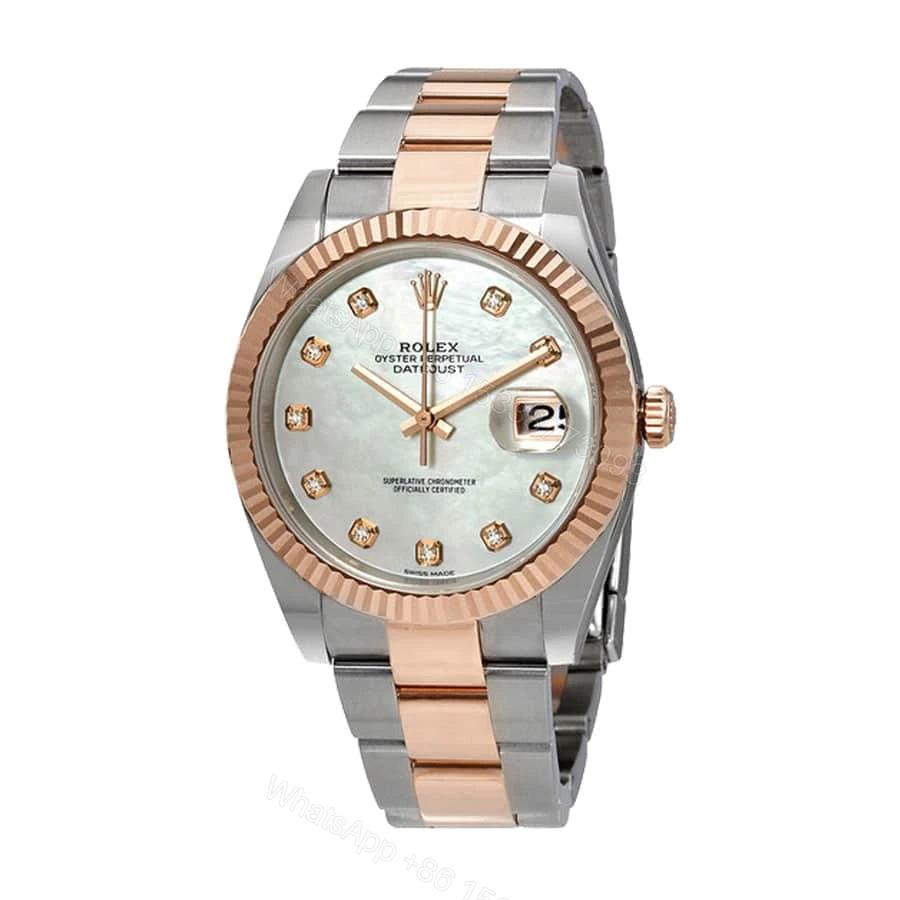 View 2 of Rolex Datejust 41 126331-0013 Super Clone: Everose Rolesor Mother Of Pearl Dial