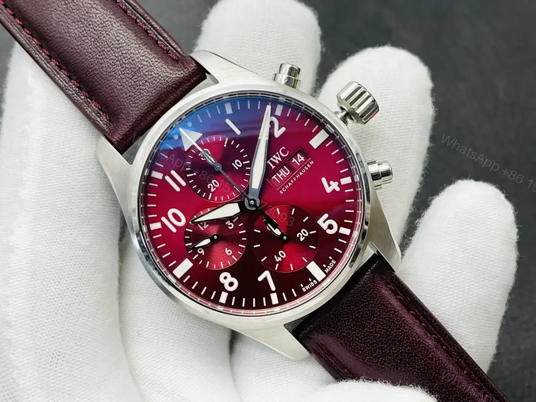 View 2 of IWC Year Of The Tiger Chronograph Burgundy Dial Leather Strap Ultimate 41MM IWC-TIGER-CHR-BRG41