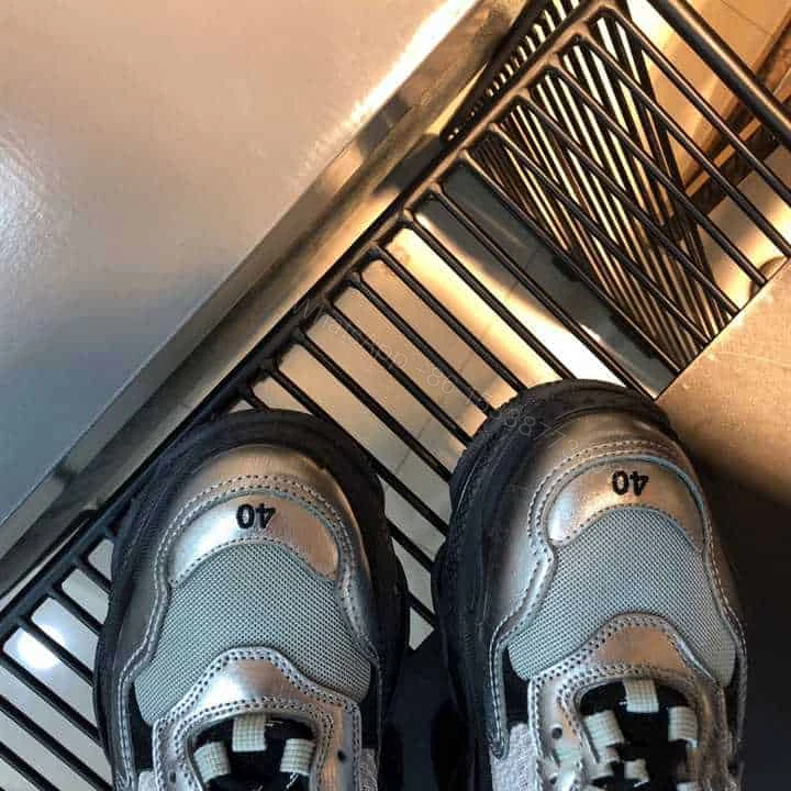 View 8 of BALENCIAGA TRIPLE S WHITE & BLACK SOLE SNEAKERS – BB170