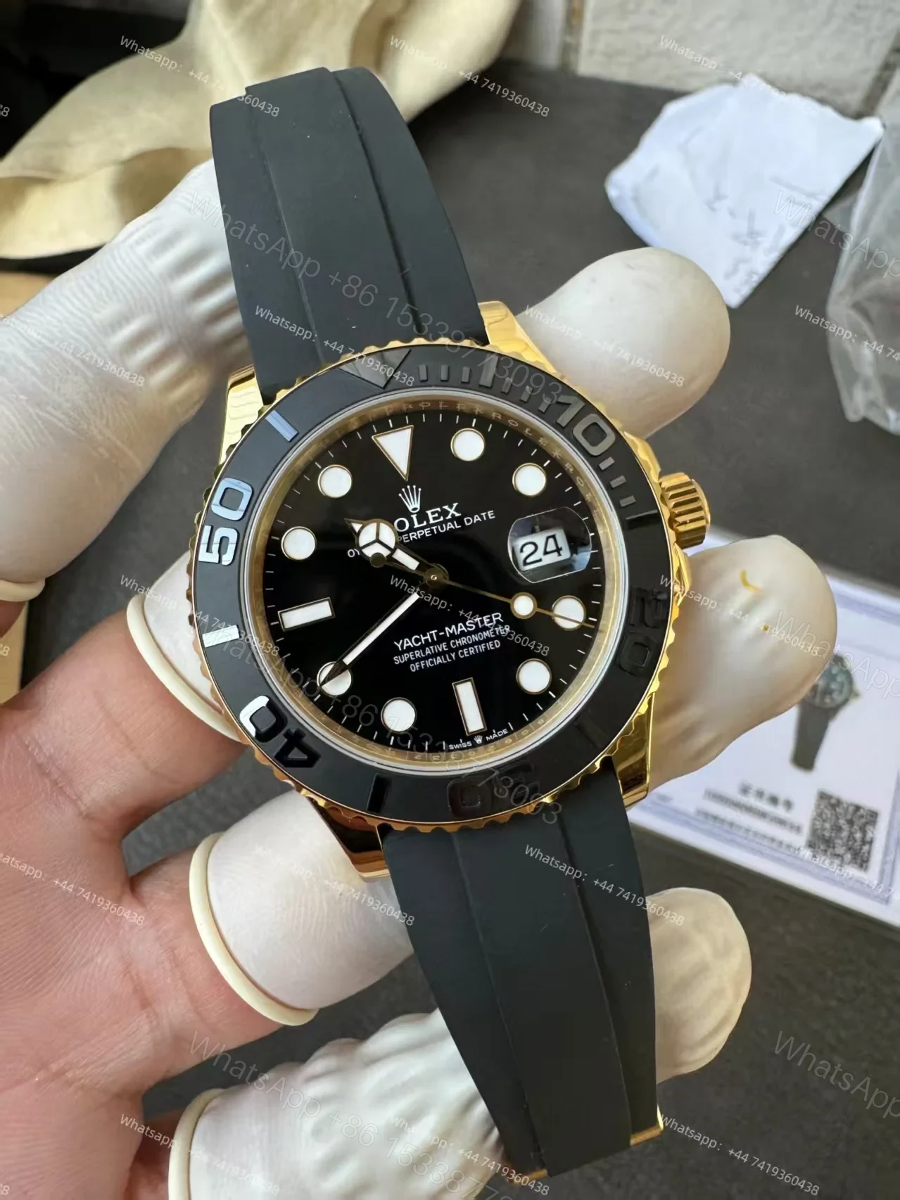View 3 of Rolex Yacht-Master 226658 1:1 Replica 18K Gold Plated 42MM 3235 Movement Super Clone Watch
