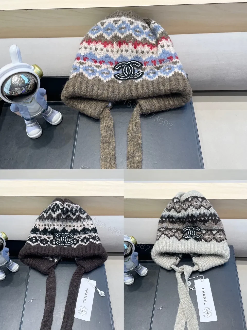 View 7 of Cozy Knit Beanie with Embellished Logo Accent