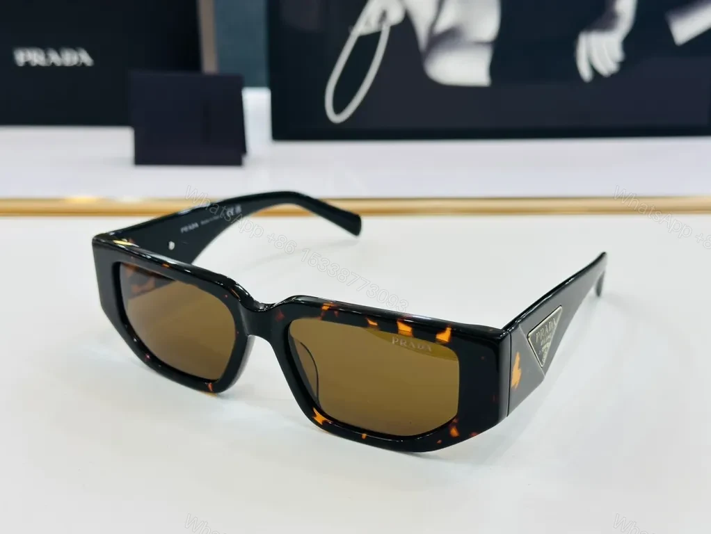 View 2 of Black Acetate Blocky Sunglasses â€” Prada Hardware, All-Day Comfort