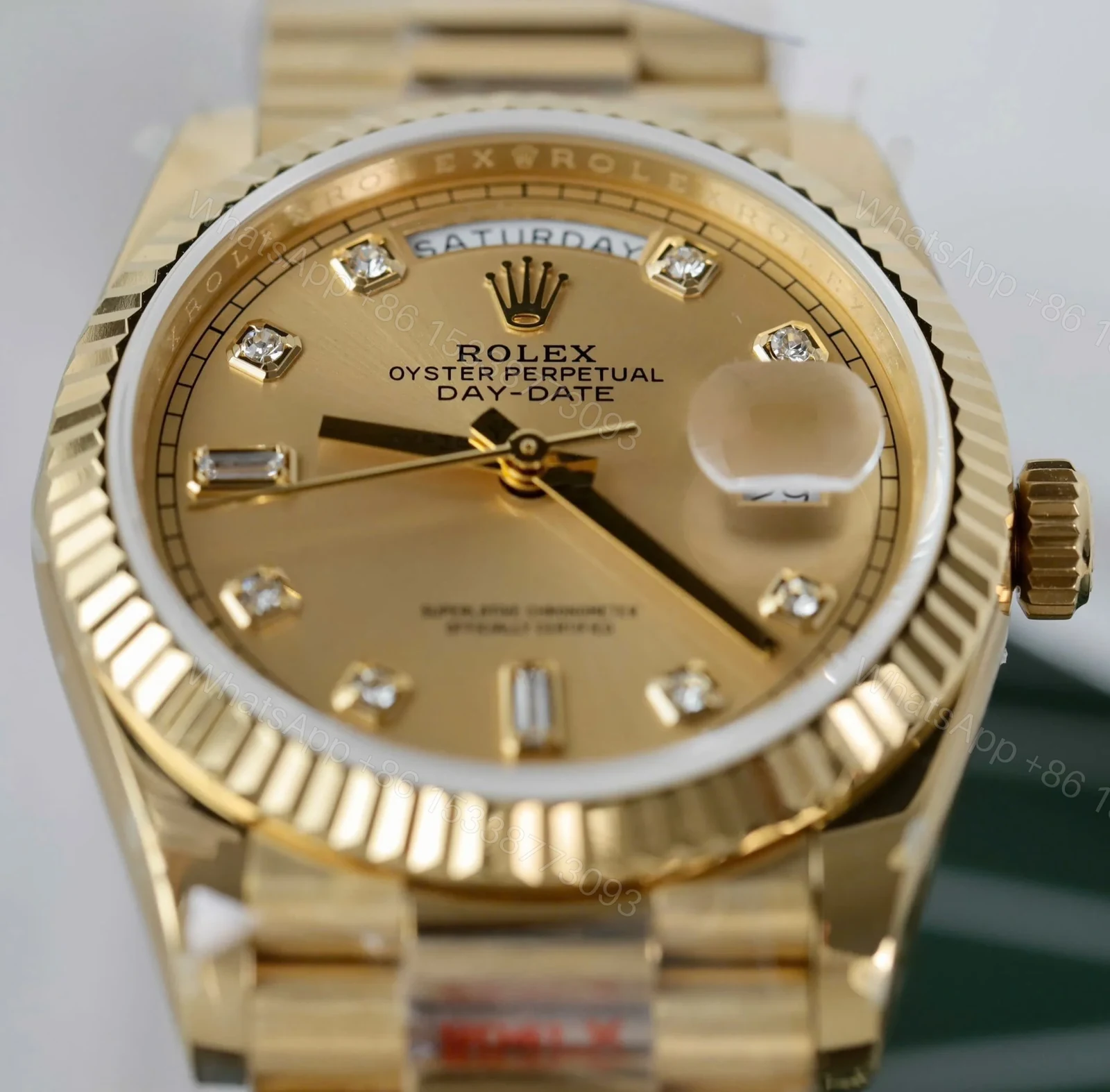 View 5 of Superclone Rolex Day-Date Champagne Diamond Dial 128238-0008 36 mm