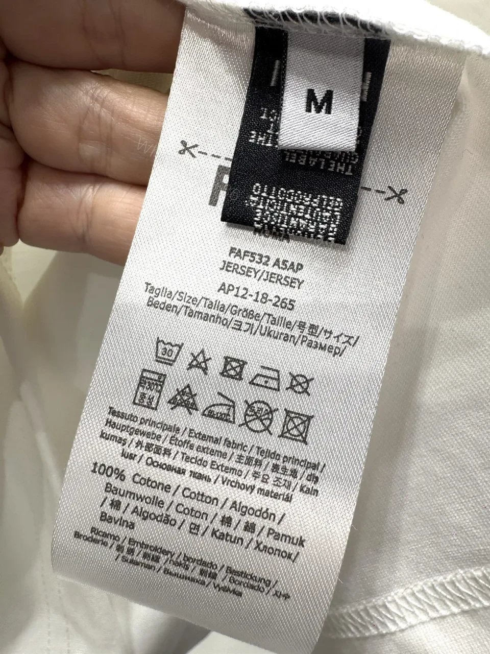 View 8 of White Cotton Tee — Pop Art Fendi Emblem, Graphic Statement Tee