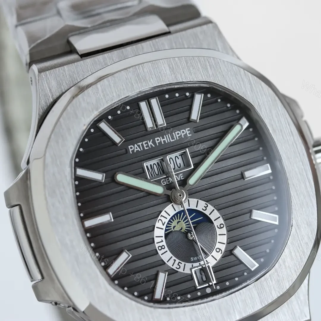 View 3 of Patek Philippe Super Clone Nautilus 5726 Black Dial Steel Bracelet Premium 40MM PATEK-NAUT5726-GRY40