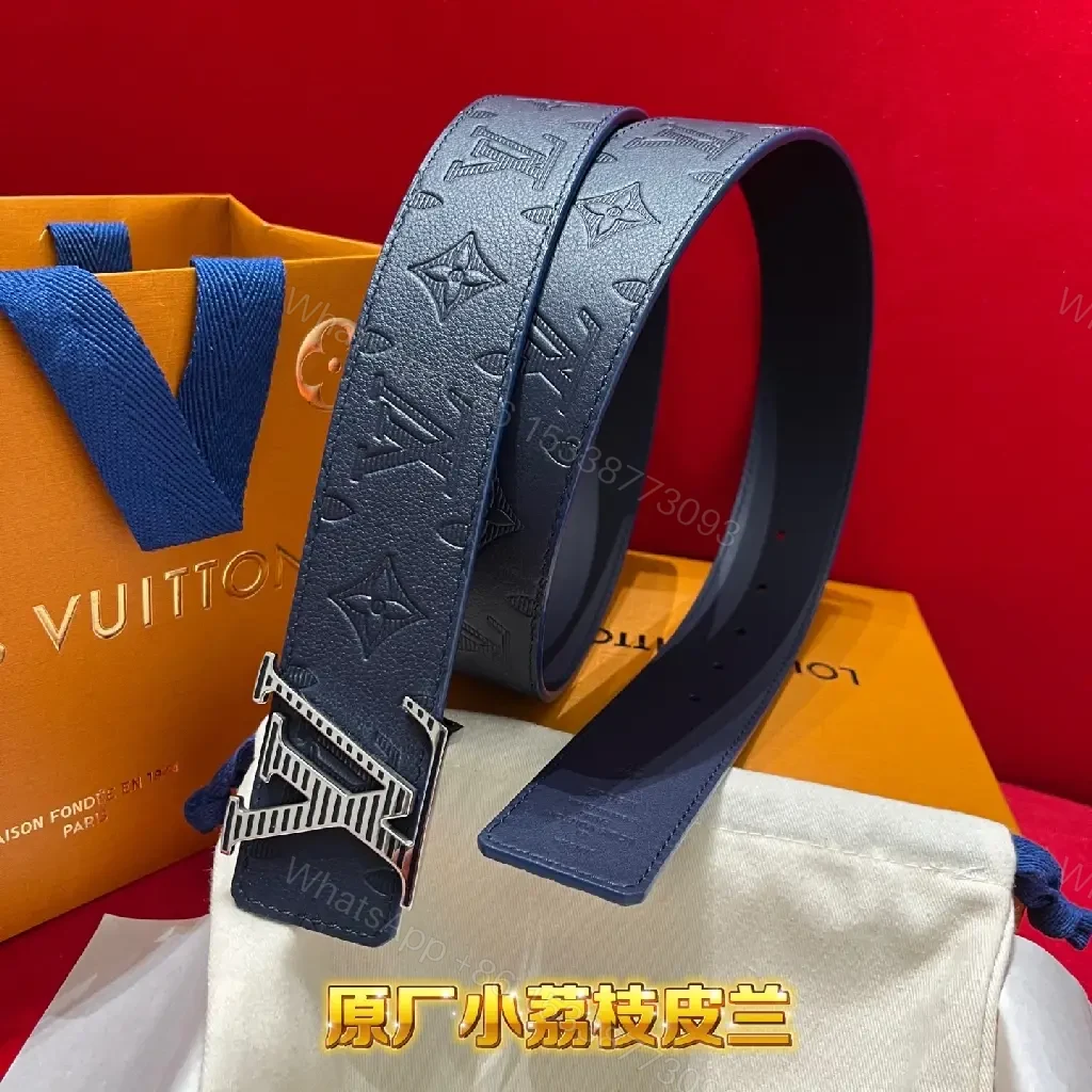 View 5 of Bold Signature Strap Belt: Monogram LV-Inspired Buckle Belt