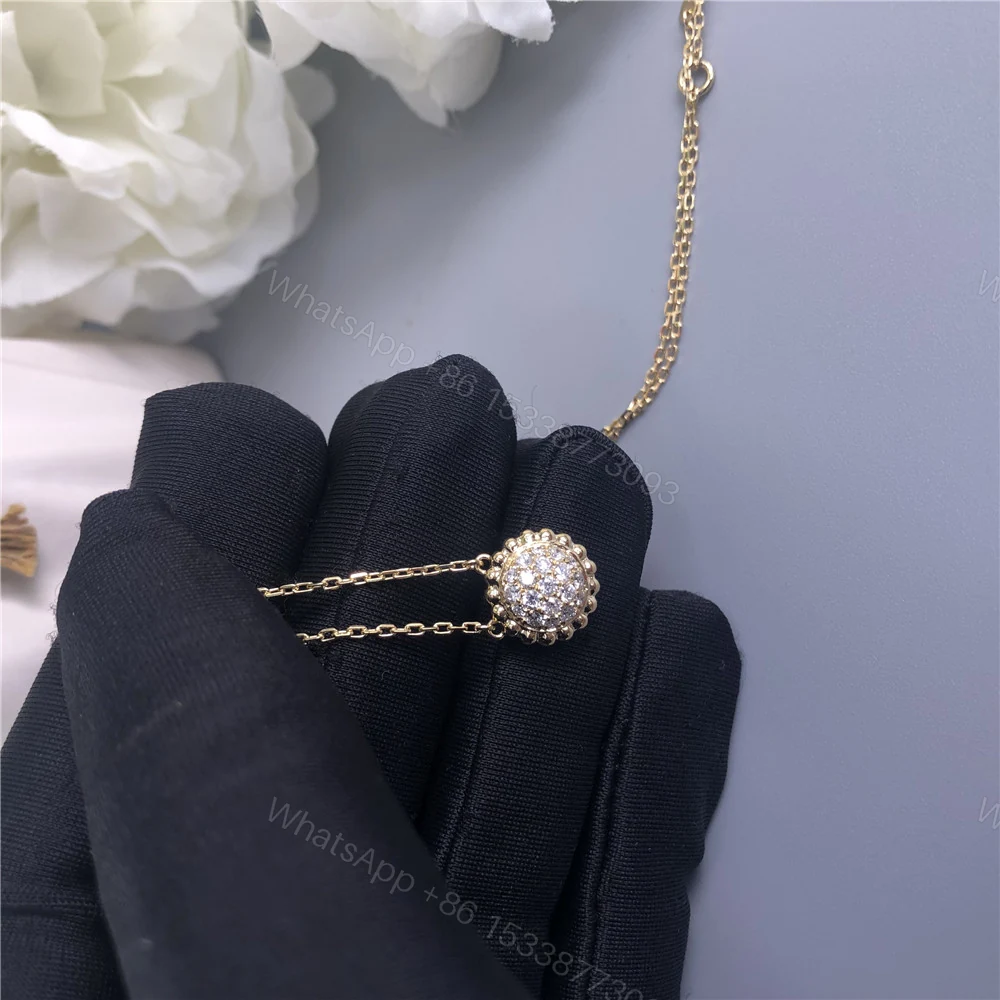 View 4 of Van Cleef Arpels Perlee Diamond Pendant Necklace 18K Yellow Gold