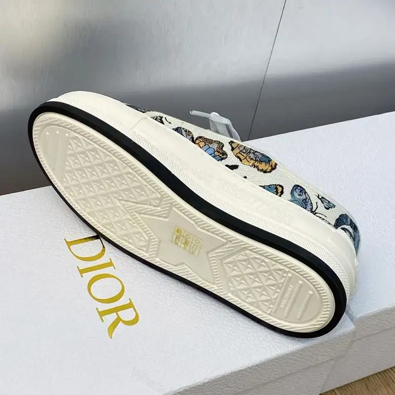 View 3 of WALK’N’DIOR PLATFORM SNEAKERS UNISEX TOILE DE JOUY MEXICO EMBROIDERED WHITE/BLUE – CD152