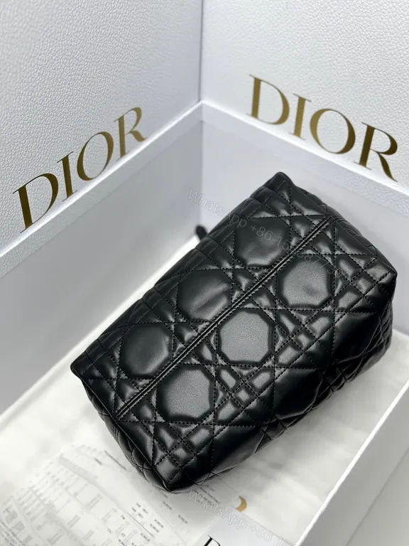 View 3 of Chic Quilted Satchel in Black Leather with Gold Hardware