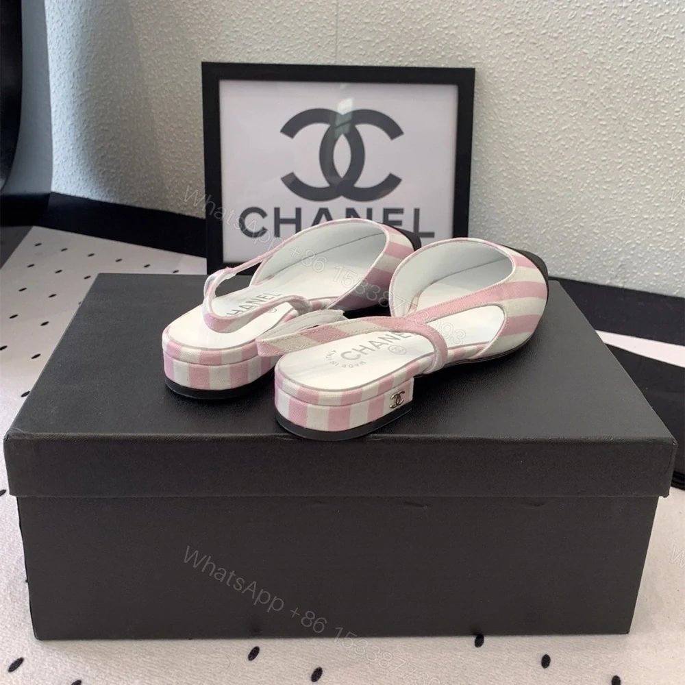 View 8 of 高仿Chanel*G31319A套腳露跟平底單鞋粉色免檢版