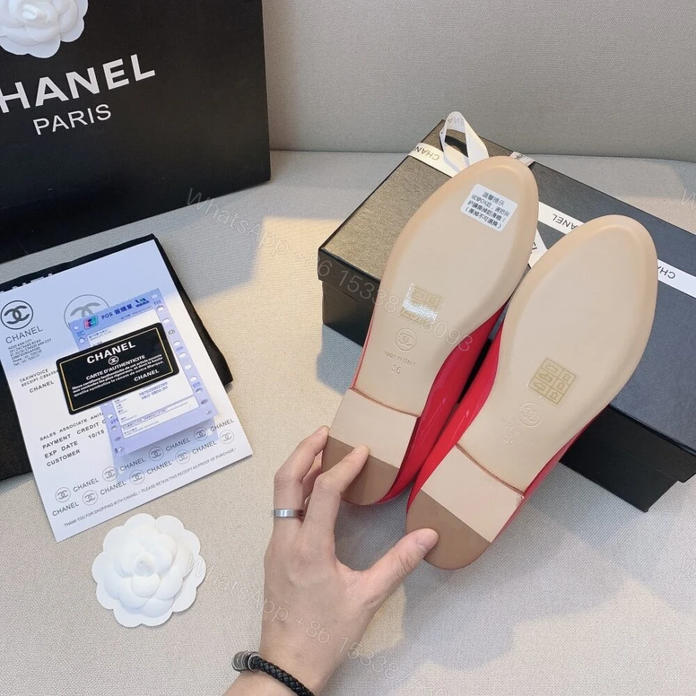 View 4 of Chanel Red Women’S Ballerinas