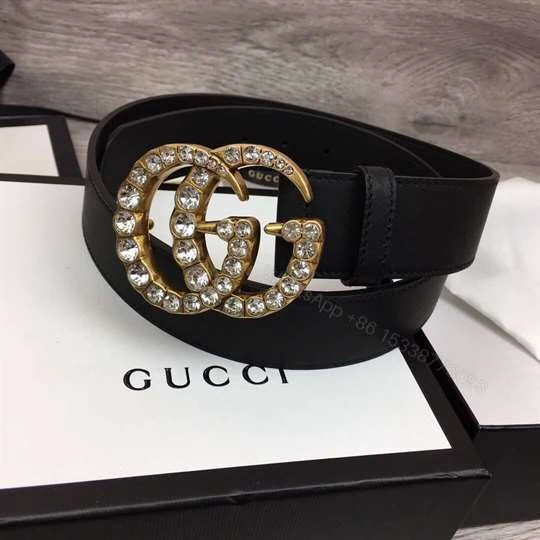 View 2 of GUCCI BLACK FAUX PEARL-EMBELLISHED LEATHER BELT – B44