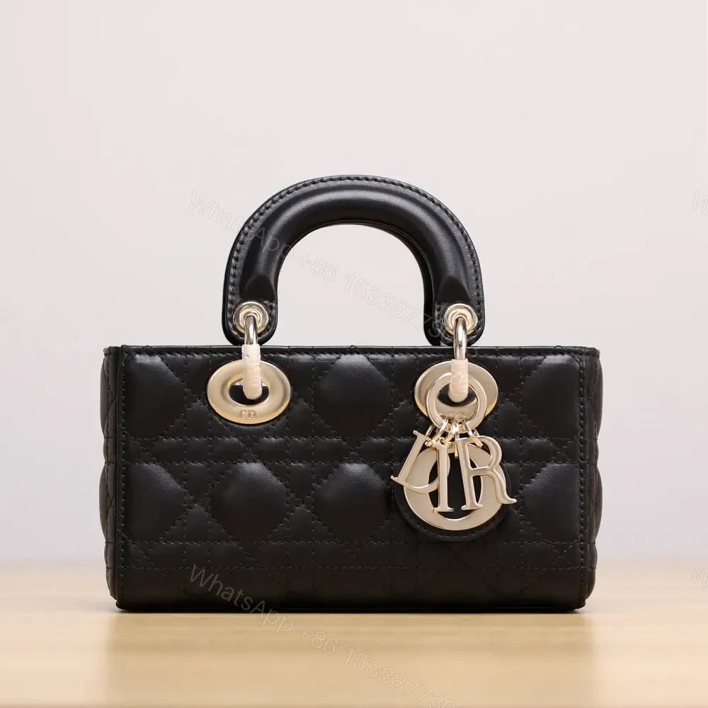View 4 of 高仿Dior*LadyDJoy系列S0636M900小羊皮戴妃包黑色Mini免檢版